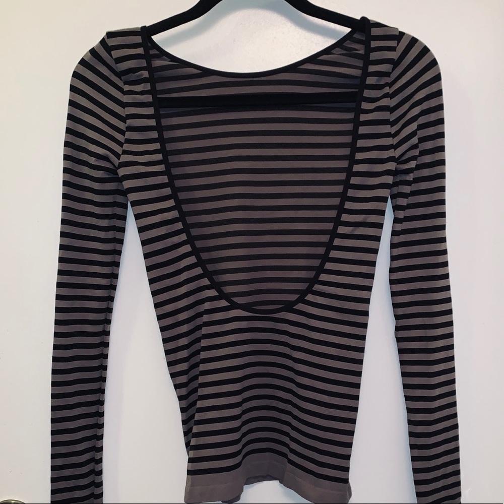 Free People Striped Long Sleeve Low Back :: XS/S - Picture 2 of 7